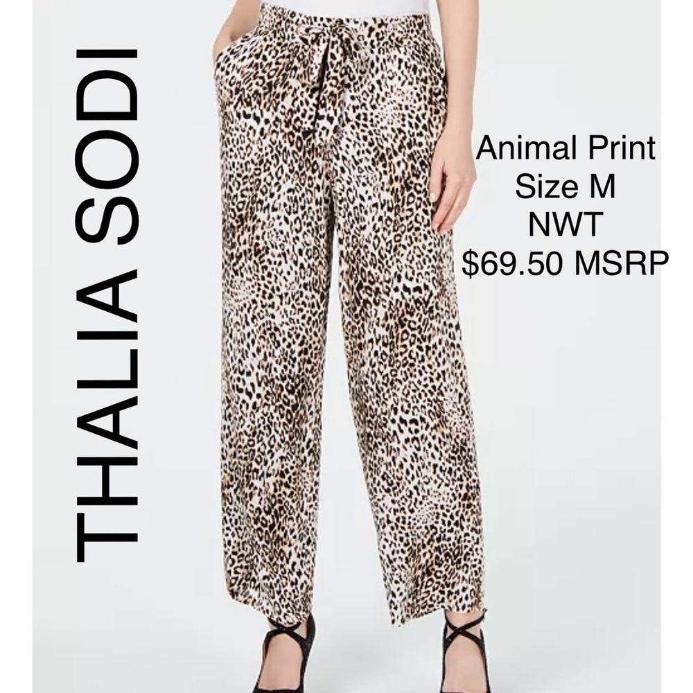 Summer Pants Animal Print Wide Leg Stylish Comfy Thalia Sodi Leopard 🐆
